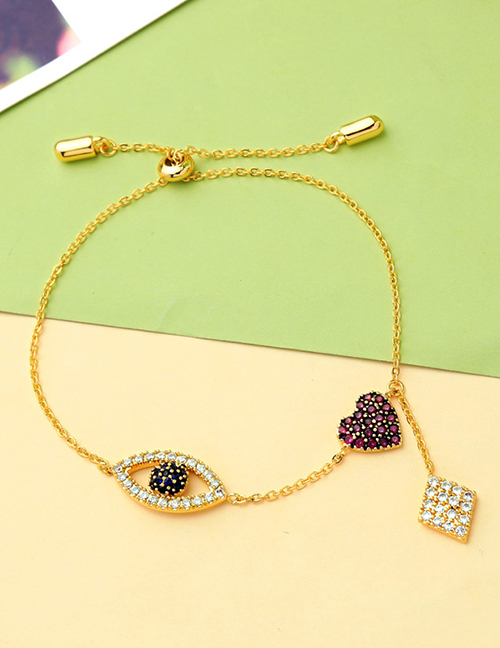 Fashion Gold Color Heart Shape&eye Decorated Bracelet