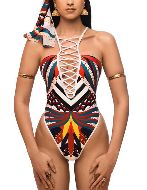Sexy White Hollow Out Design One-piece Swimwear