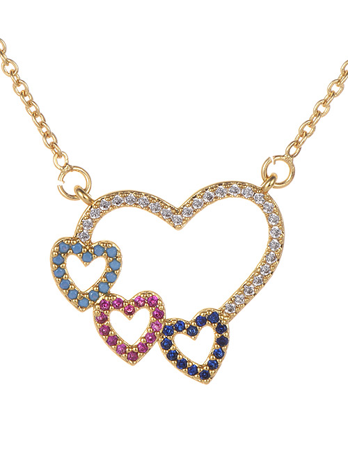 Fashion Gold Color Hollow Out Heart Shape Design Necklace
