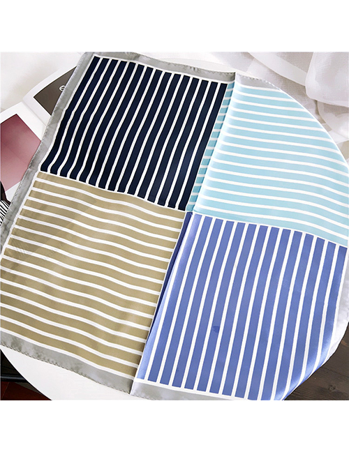 Fashion Blue Stripe Pattern Decorated Small Scarf