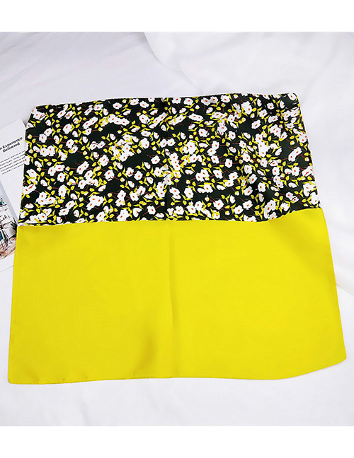 Fashion Yellow Flower Pattern Decorated Small Scarf