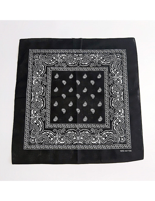 Fashion Black Cashew Pattern Decorated Small Scarf
