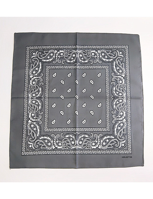 Fashion Gray Cashew Pattern Decorated Small Scarf