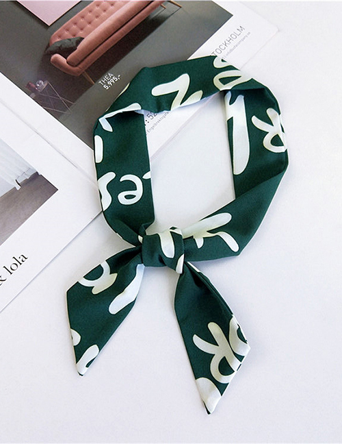 Fashion Green Letter Pattern Decorated Small Scarf