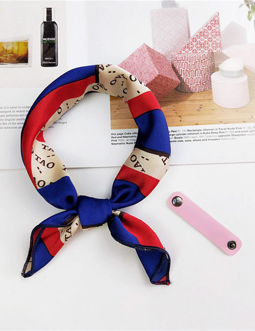 Fashion Blue+red Letter Pattern Decorated Small Scarf