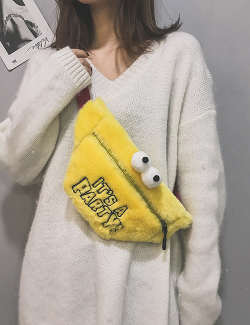 Fashion Yellow Cartoon Eyes Shape Decorated Shoulder Bag