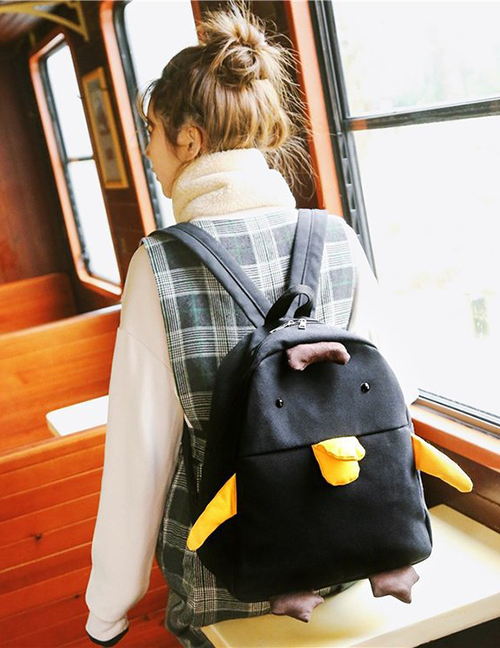 Fashion Black Duck Shape Design Pure Color Shoulder Bag