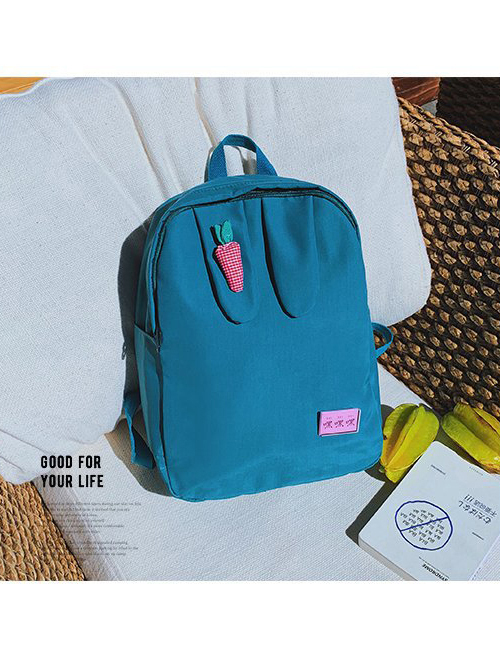 Fashion Blue Rabbit Eas&r Radish Decorated Backpack