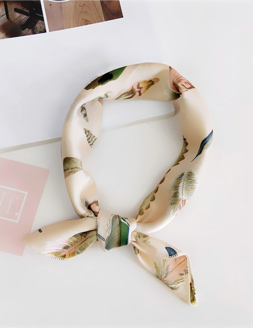 Fashion Beige Feather Pattern Decorated Scarf