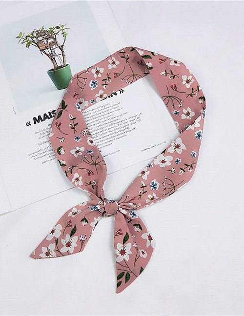Fashion Pink Flowers Pattern Decorated Scarf