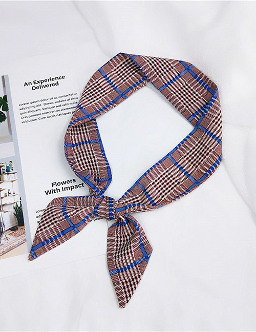 Fashion Blue Lines Pattern Decorated Small Scarf