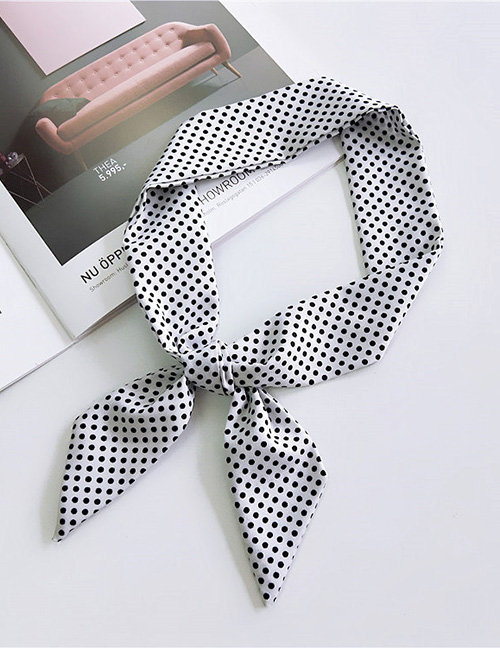 Fashion White Dots Pattern Decorated Small Scarf