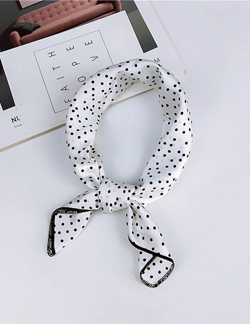 Fashion White Smaller Dots Pattern Decorated Scarf