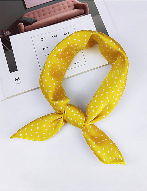 Fashion Yellow Smaller Dots Pattern Decorated Scarf