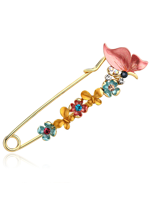 Fashion Multi-color Flower Shape Decorated Brooch