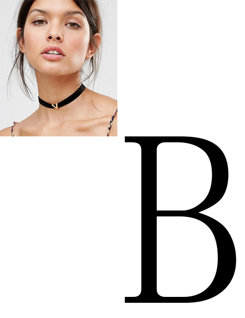 Fashion Black Letter B Shape Decorated Choker