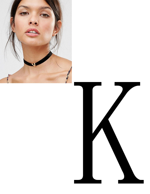 Fashion Black Letter K Shape Decorated Choker