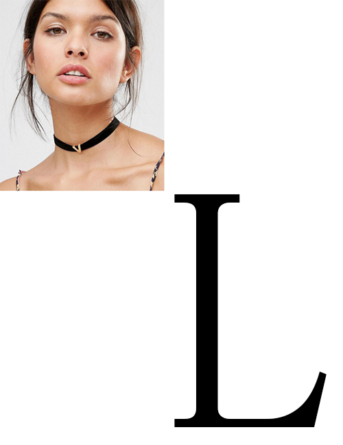 Fashion Black Letter L Shape Decorated Choker