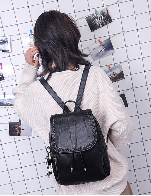 Fashion Black Soft Shoulder Bag