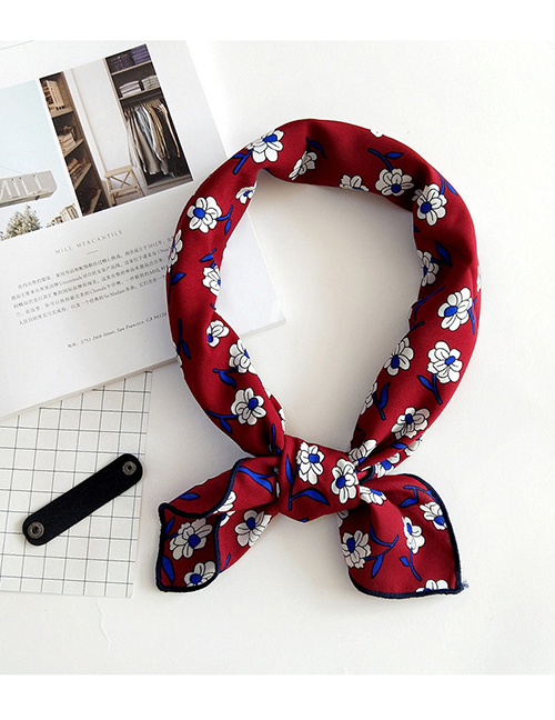 Fashion Red Flowers Pattern Decorated Scarf
