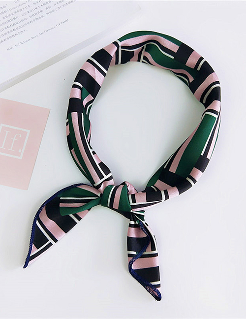 Fashion Green+pink Arrows Pattern Decorated Scarf