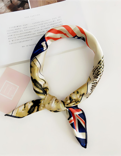 Fashion Beige National Flag Pattern Decorated Scarf