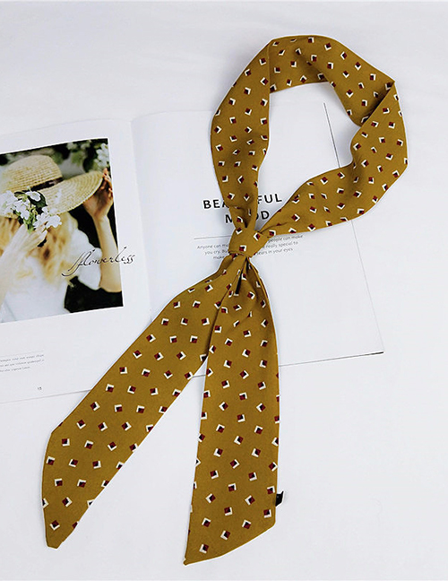 Fashion Yellow Square Pattern Decorated Scarf