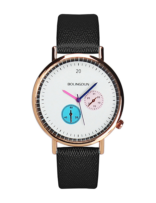 Fashion Black Colour Needle Decorated Simple Watch