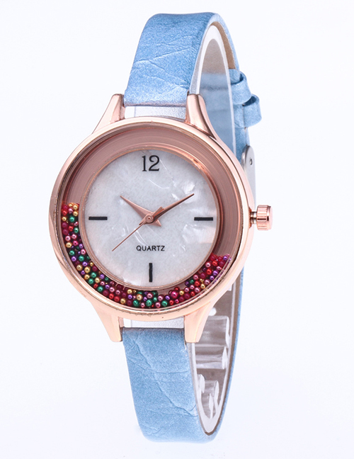 Fashion Light Blue Colored Balls Decorated Leisure Watch