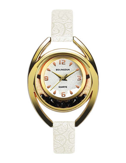 Fashion White Irregular Shape Dial Design Simple Watch