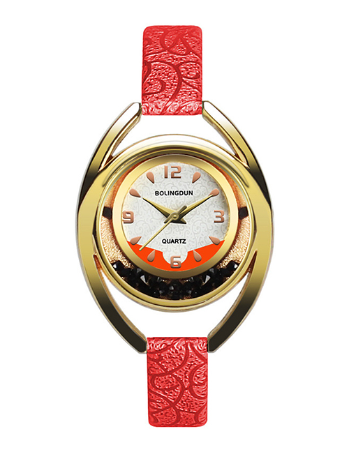 Fashion Red Irregular Shape Dial Design Simple Watch