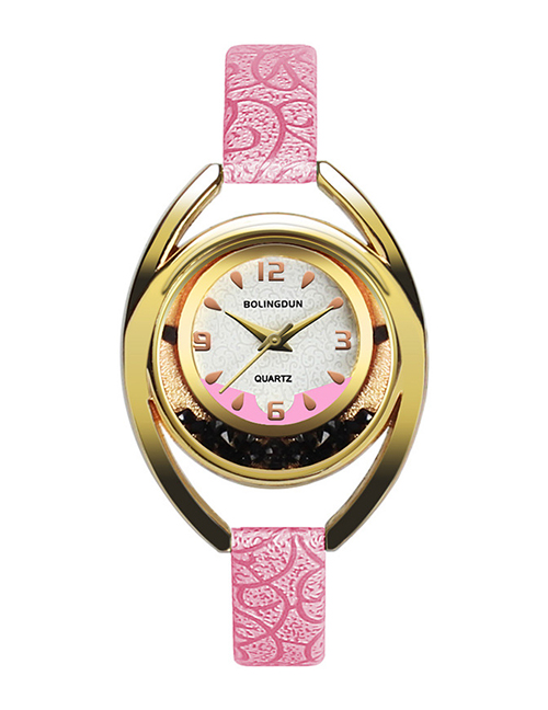 Fashion Pink Irregular Shape Dial Design Simple Watch