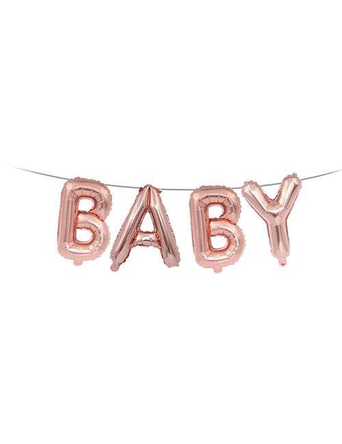 Fashion Rose Gold Letter Baby Pattern Decorated Balloon