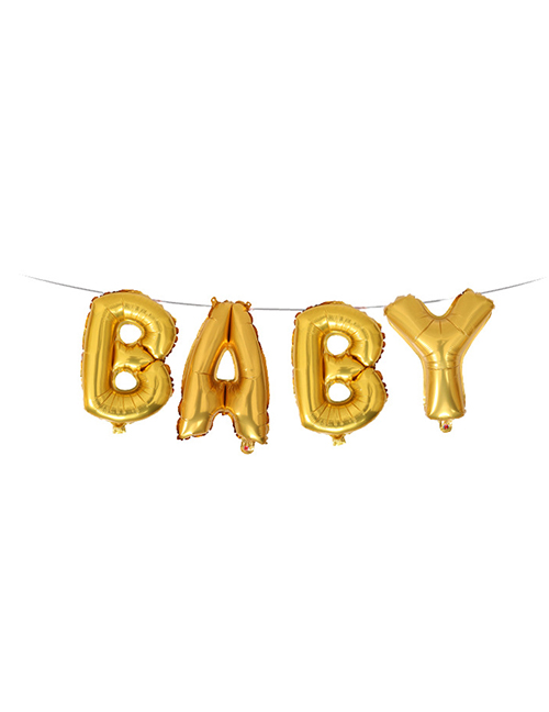 Fashion Gold Color Letter Baby Pattern Decorated Balloon