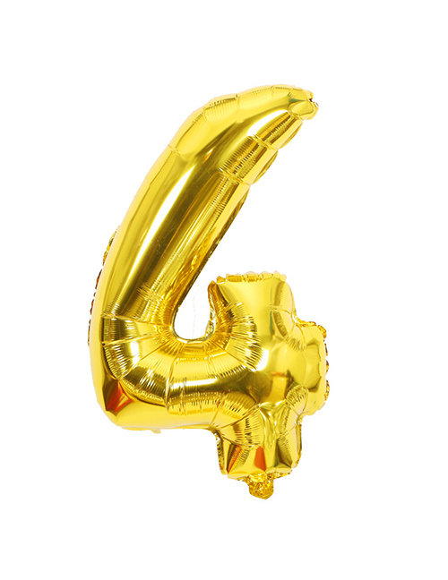Fashion Gold Color Letter 4 Pattern Decorated Balloon