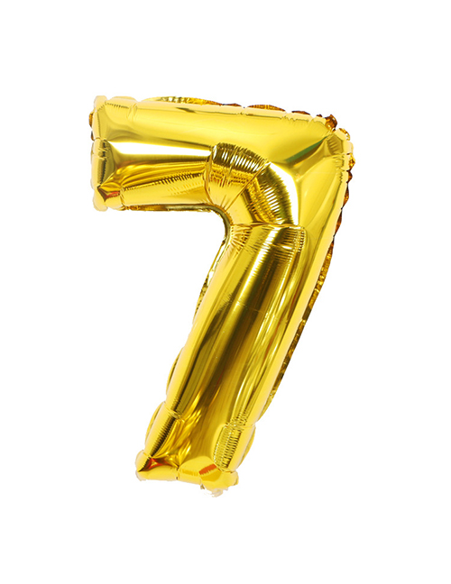 Fashion Gold Color Letter 7 Pattern Decorated Balloon
