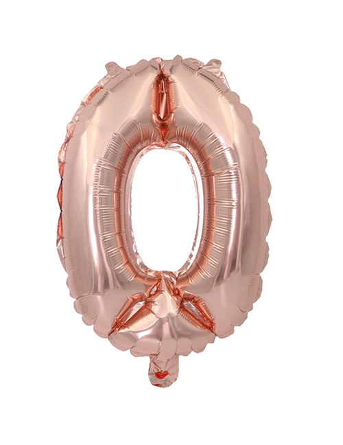 Fashion Rose Gold Letter 0 Pattern Decorated Balloon