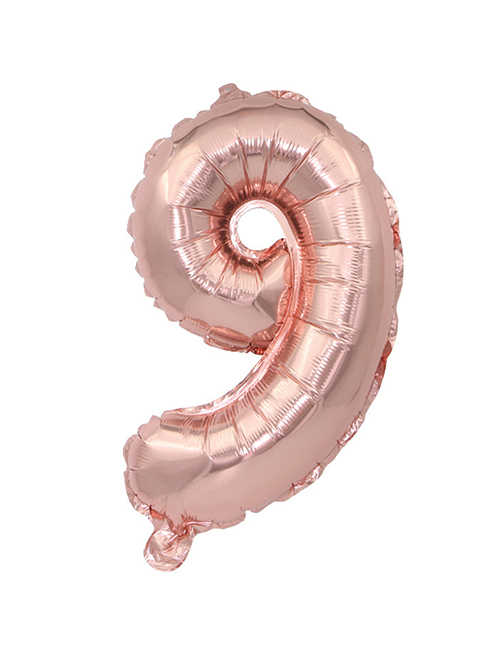 Fashion Rose Gold Letter 9 Pattern Decorated Balloon