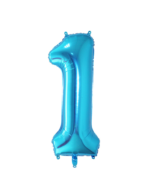 Fashion Blue Pure Color Design Letter 1 Shape Balloon