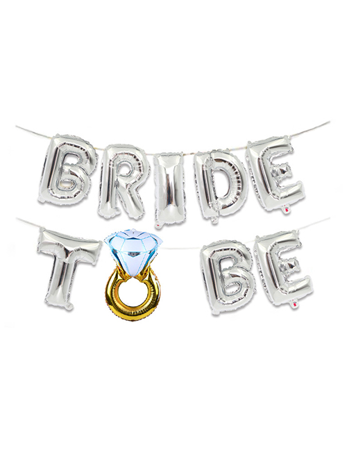 Fashion Silver Color Diamond Ring&letter Design Balloon Suits