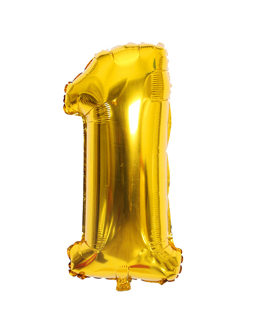 Fashion Gold Color Fat Edition Design Letter 1 Shape Balloon