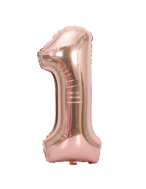 Fashion Rose Gold Thin Edition Design Letter 1 Shape Balloon