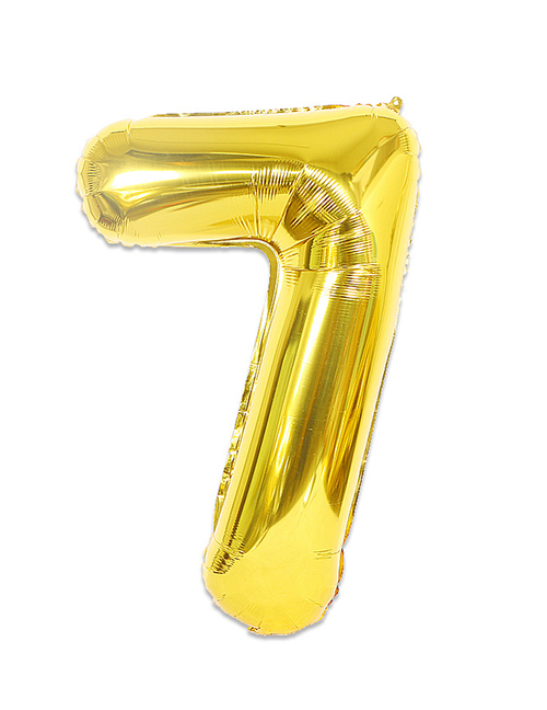 Fashion Gold Color Thin Edition Design Letter 7 Shape Balloon