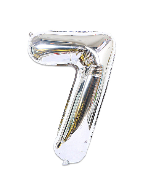 Fashion Silver Color Thin Edition Design Letter 7 Shape Balloon