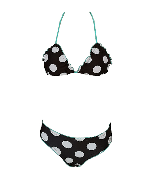 Sexy Black Dots Pattern Decorated Swimwear