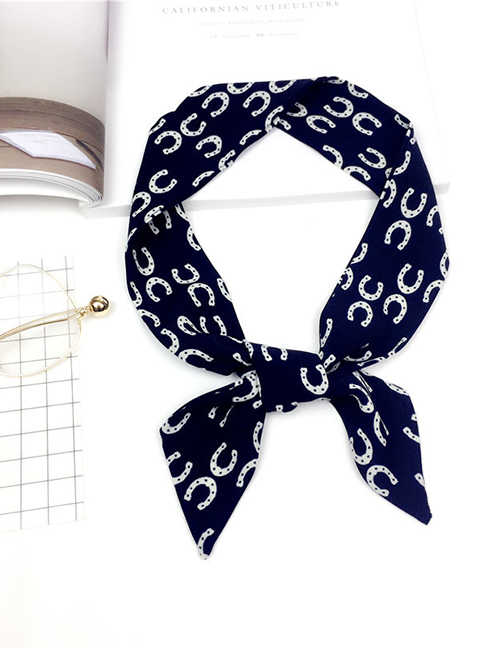 Fashion Navy Letter Pattern Decorated Scarf