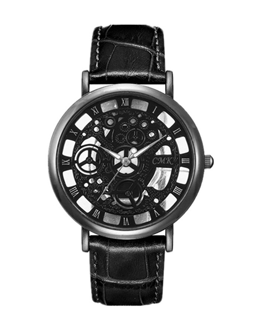 Fashion Black Roman Numerals Decorated Men's Watch