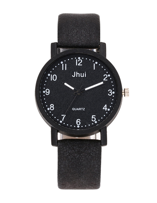 Fashion Black Pure Color Decorated Watch