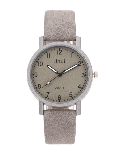 Fashion Gray Pure Color Decorated Watch