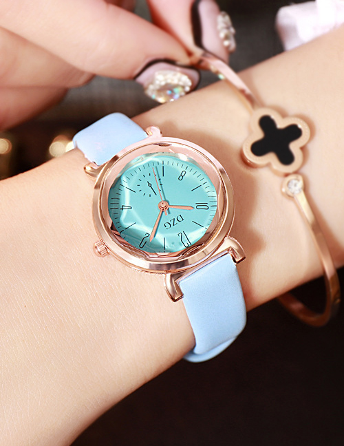Fashion Blue Pure Color Decorated Women's Watch